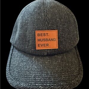 3/$13 NWOT-Winter Men’s Gray Cap with Ear Flaps & 'Best Husband Ever' Patch.